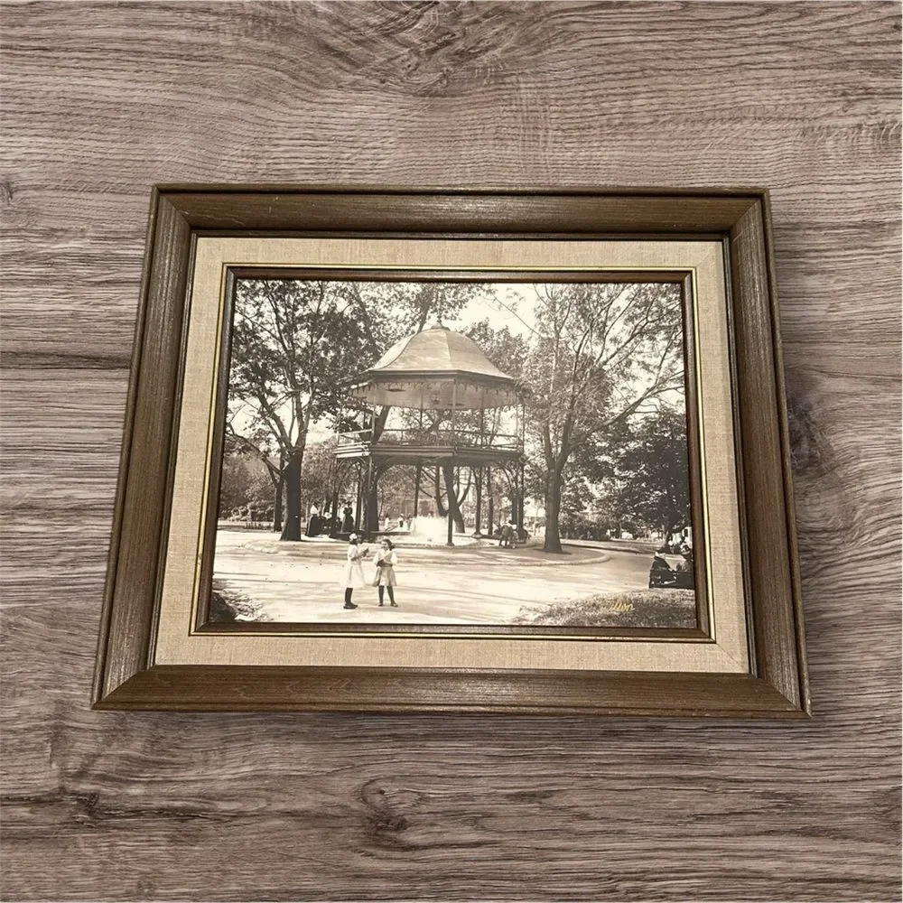 Kings Square Bandstand C-1908 #26 Framed Park Scene Wall Art
